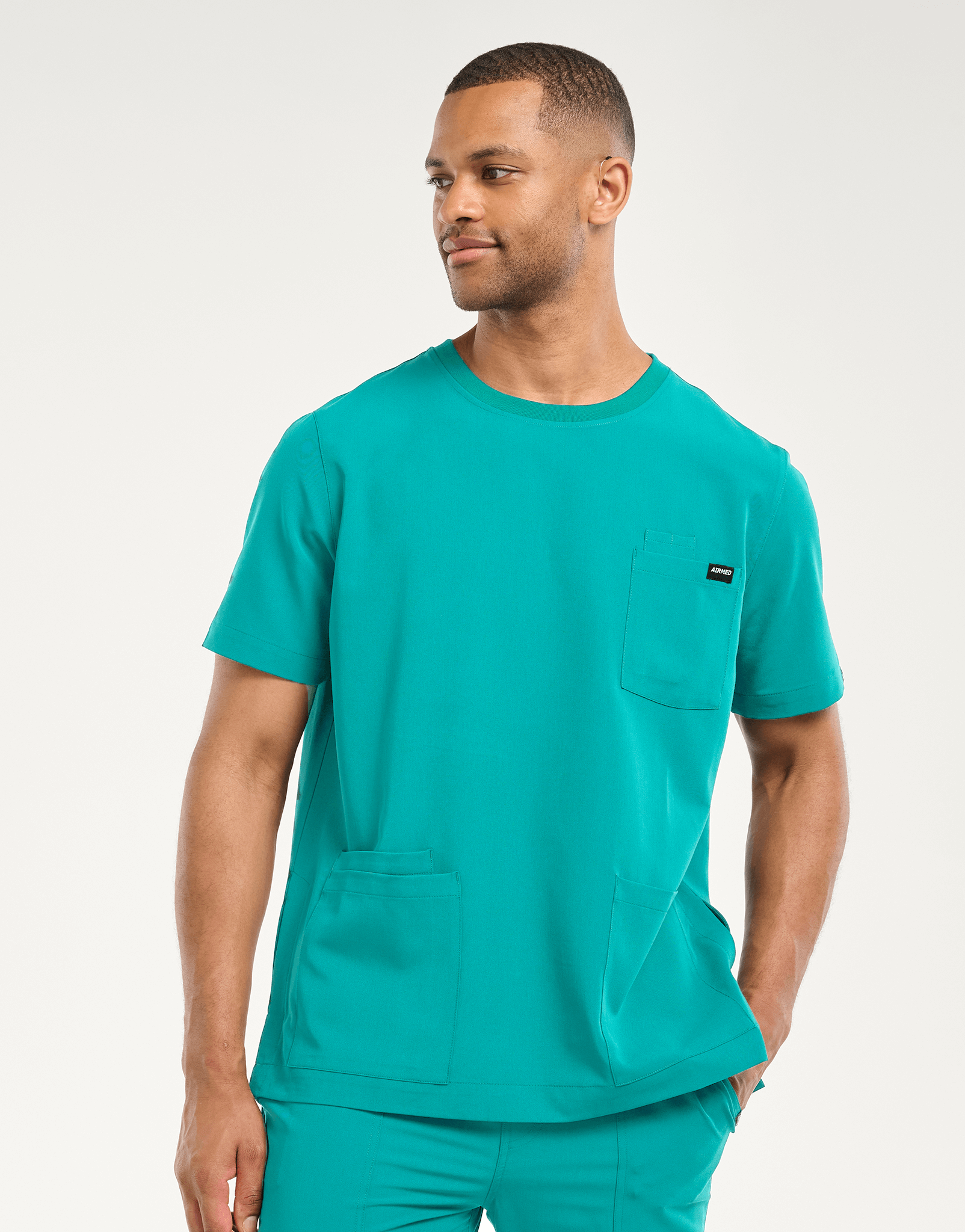 Essential Crewneck Scrub Top - Sydney Teal