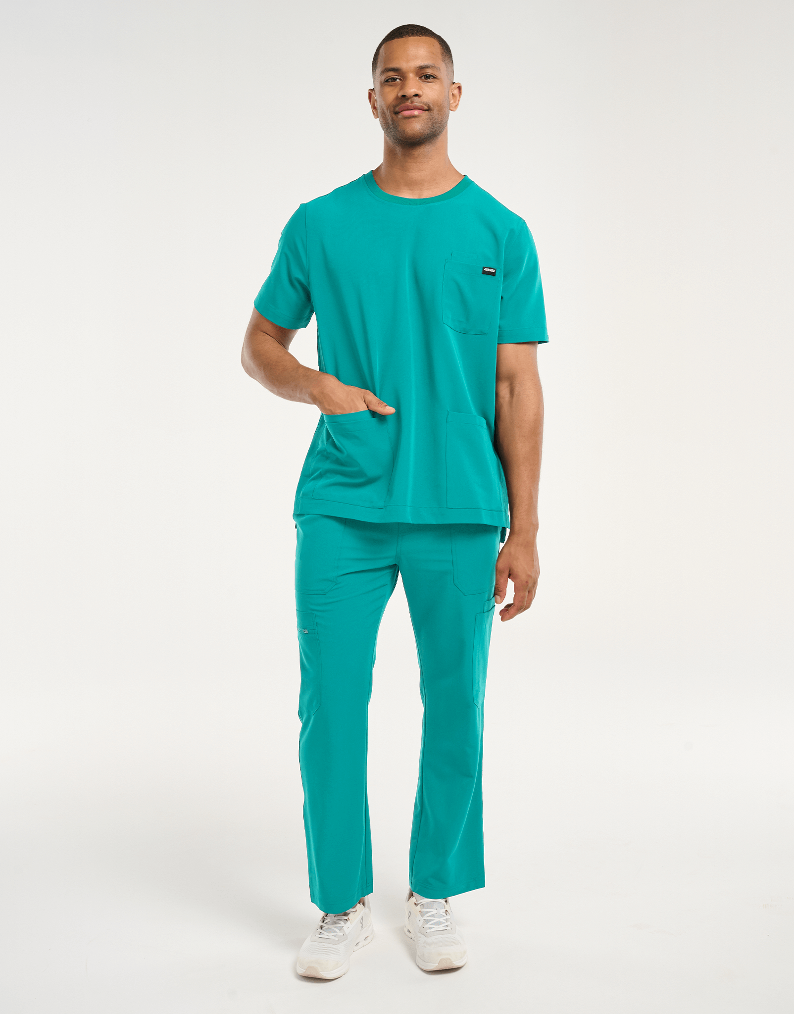 Essential Crewneck Scrub Top - Sydney Teal