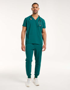 Aspire V Neck Scrub Top - Harbour Green