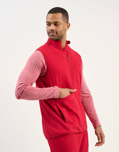 Essential Fleece Vest - Cherry Red