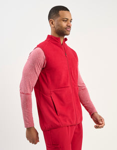 Essential Fleece Vest - Cherry Red