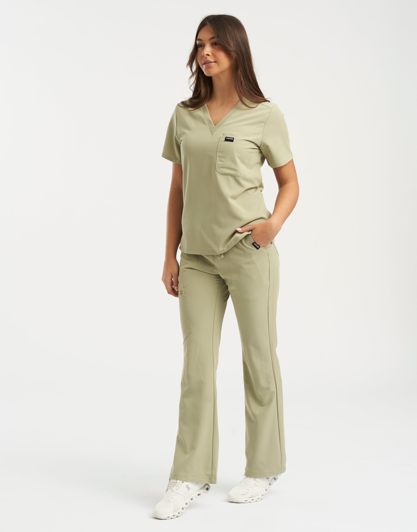 Essential Flare Scrub Pants - Matcha