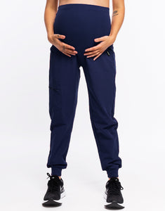 Essential Maternity Jogger Scrub Pants - True Navy