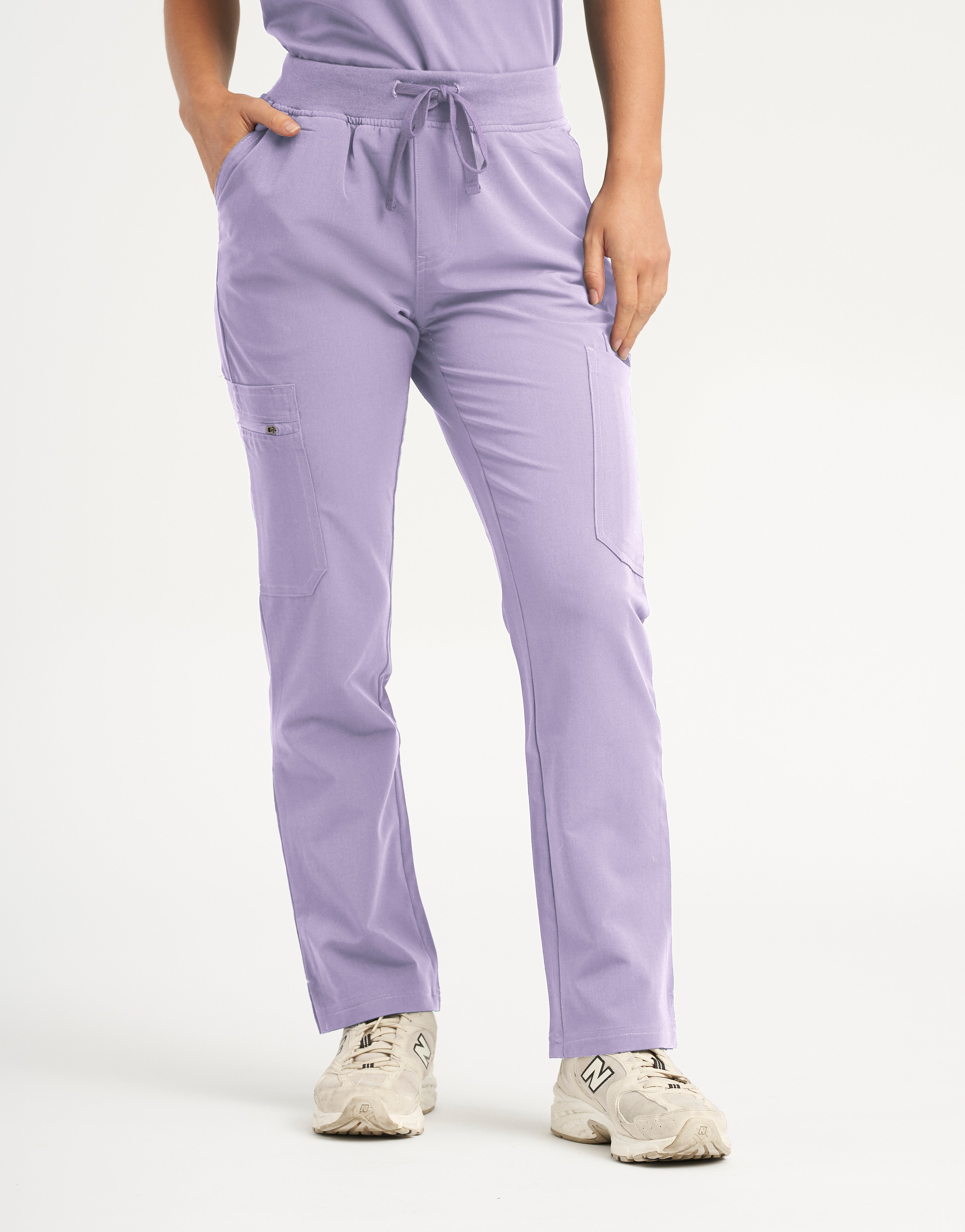 Essential Multi-Pocket Scrub Pants - Pastel Lilac