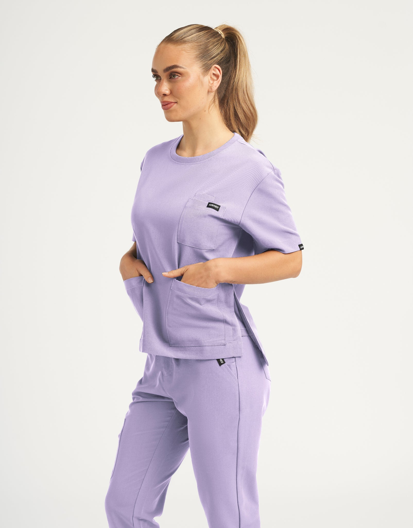 Essential Crewneck Scrub Top - Pastel Lilac
