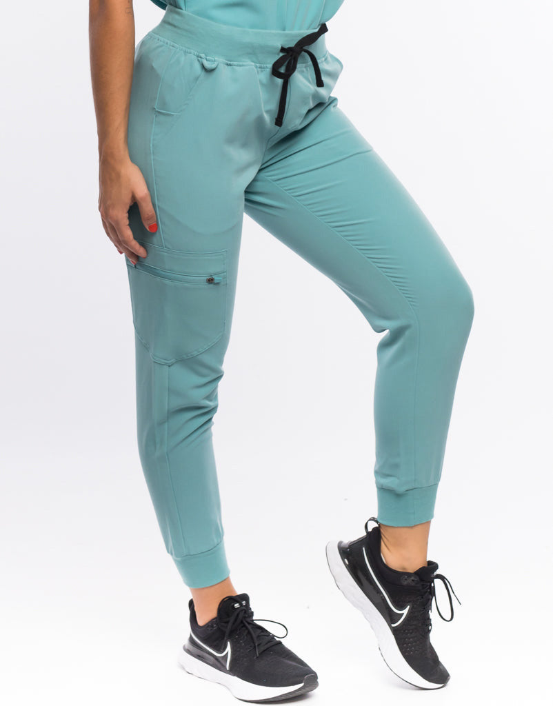 Essential Jogger Scrub Pants (Sample) - Audrey Teal