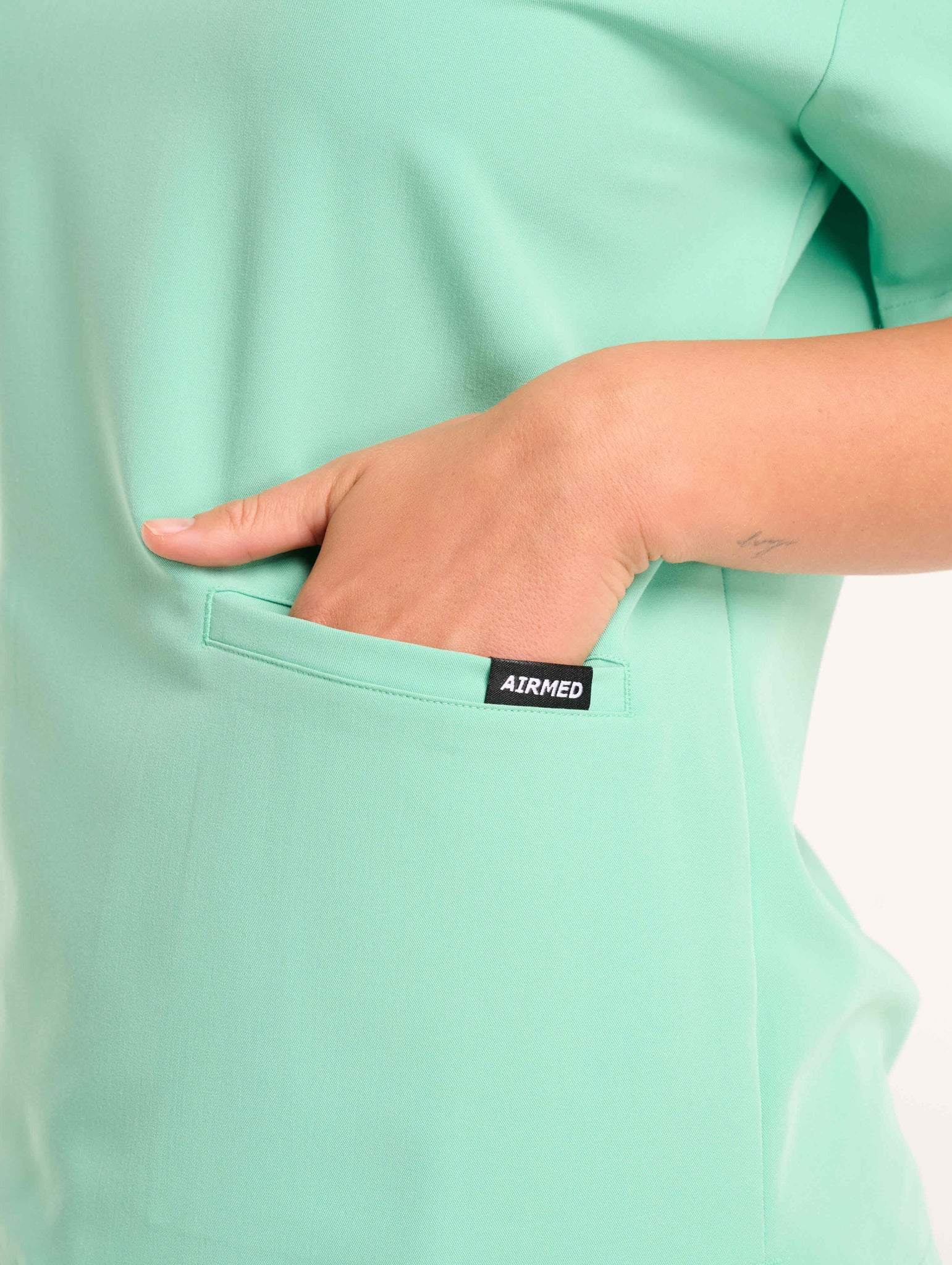Essential V Neck Scrub Top - Ocean Mint