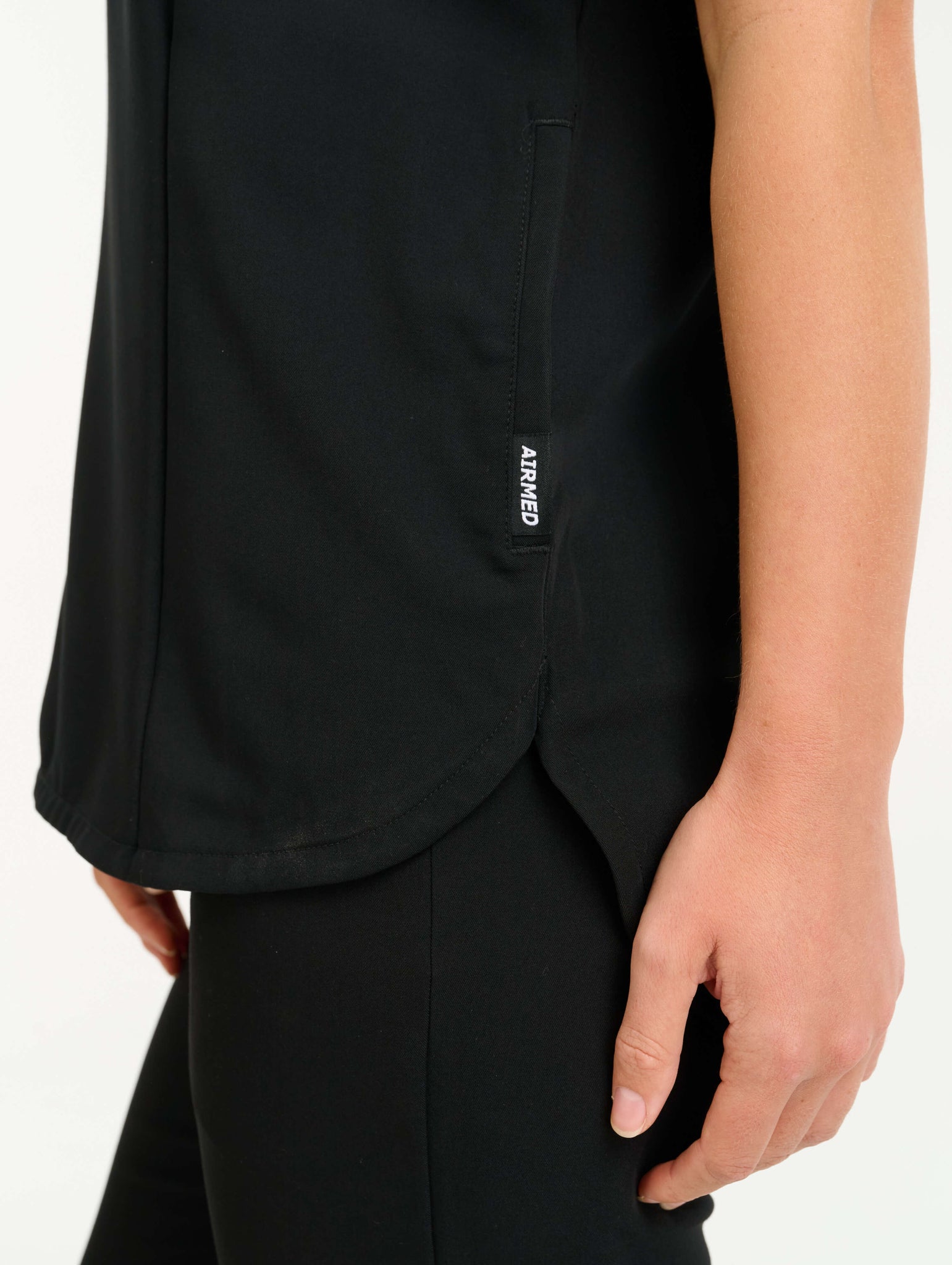 Aspire Mock Neck Scrub Top - Black