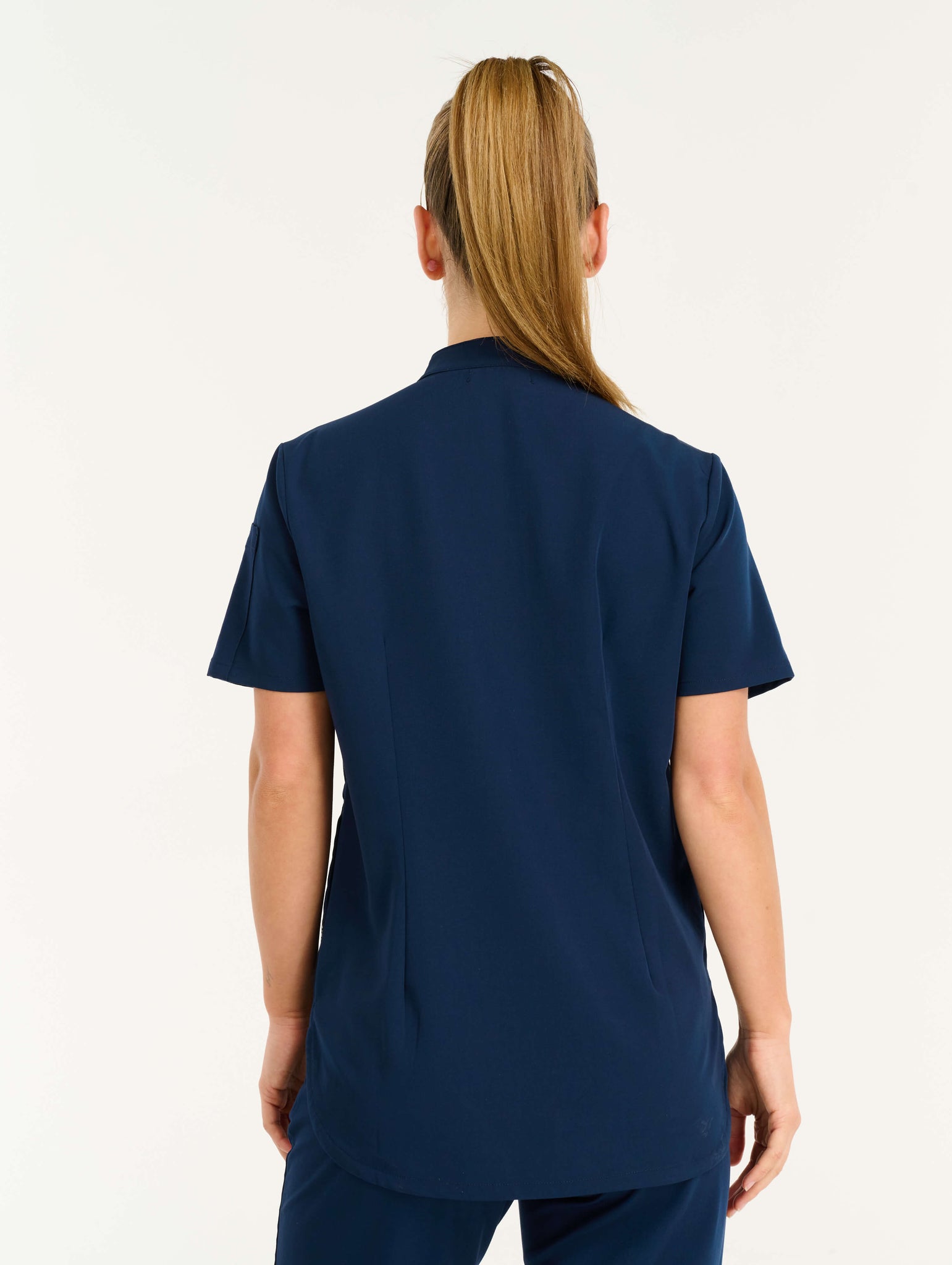 Aspire Mock Neck Scrub Top - True Navy