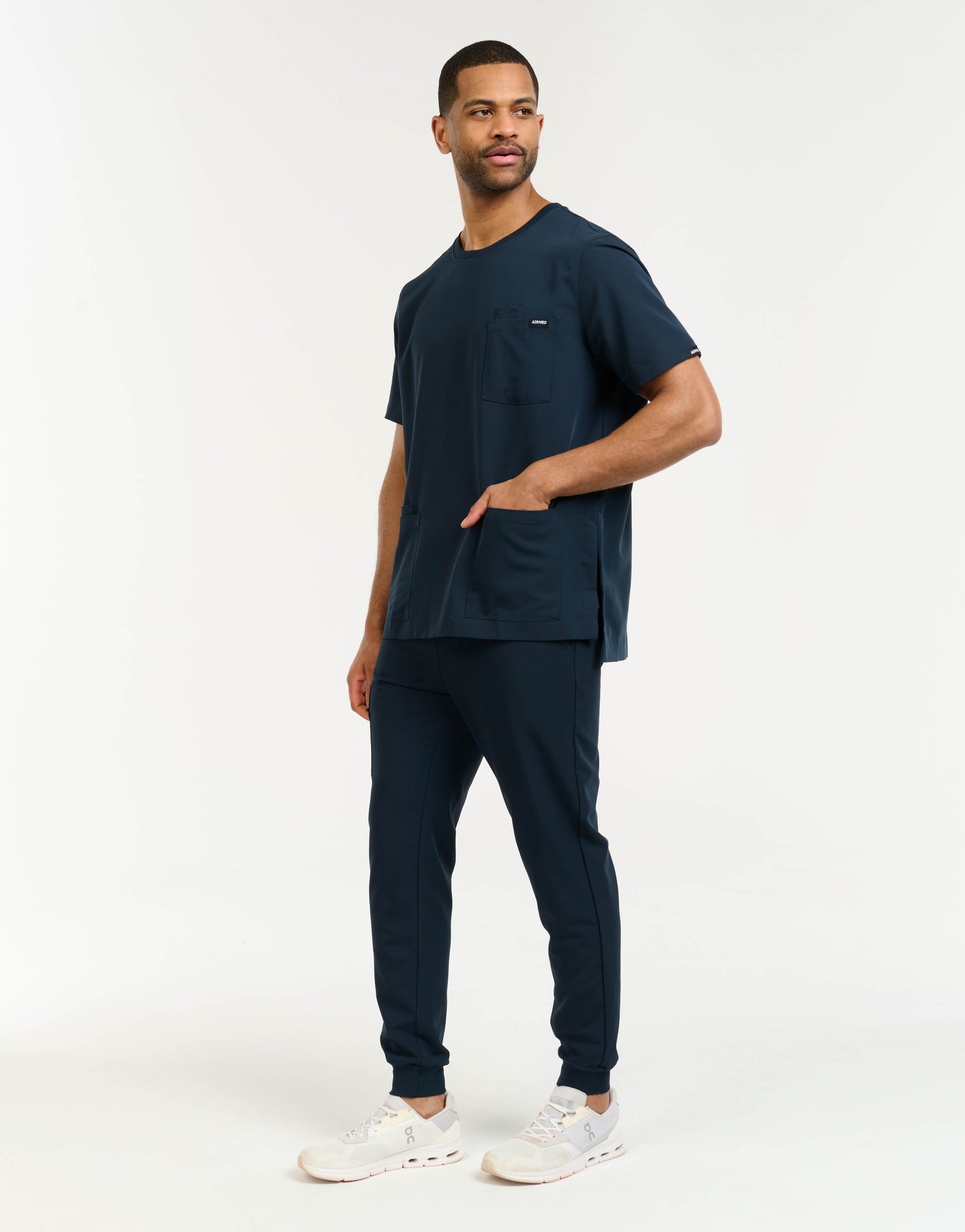 Essential Crewneck Scrub Top - Midnight Navy