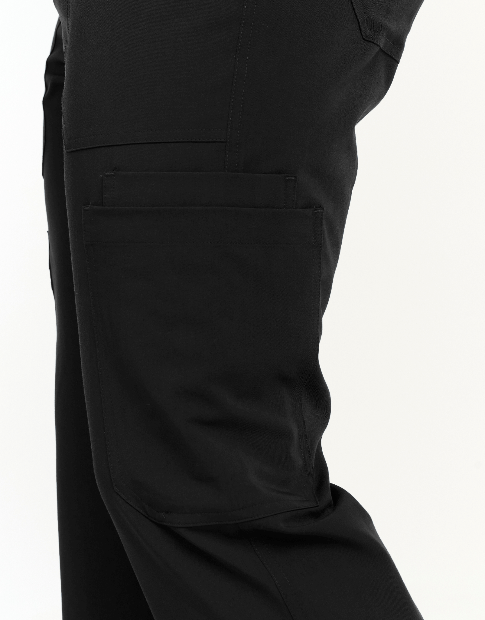 Essential Multi-Pocket Scrub Pants - Black