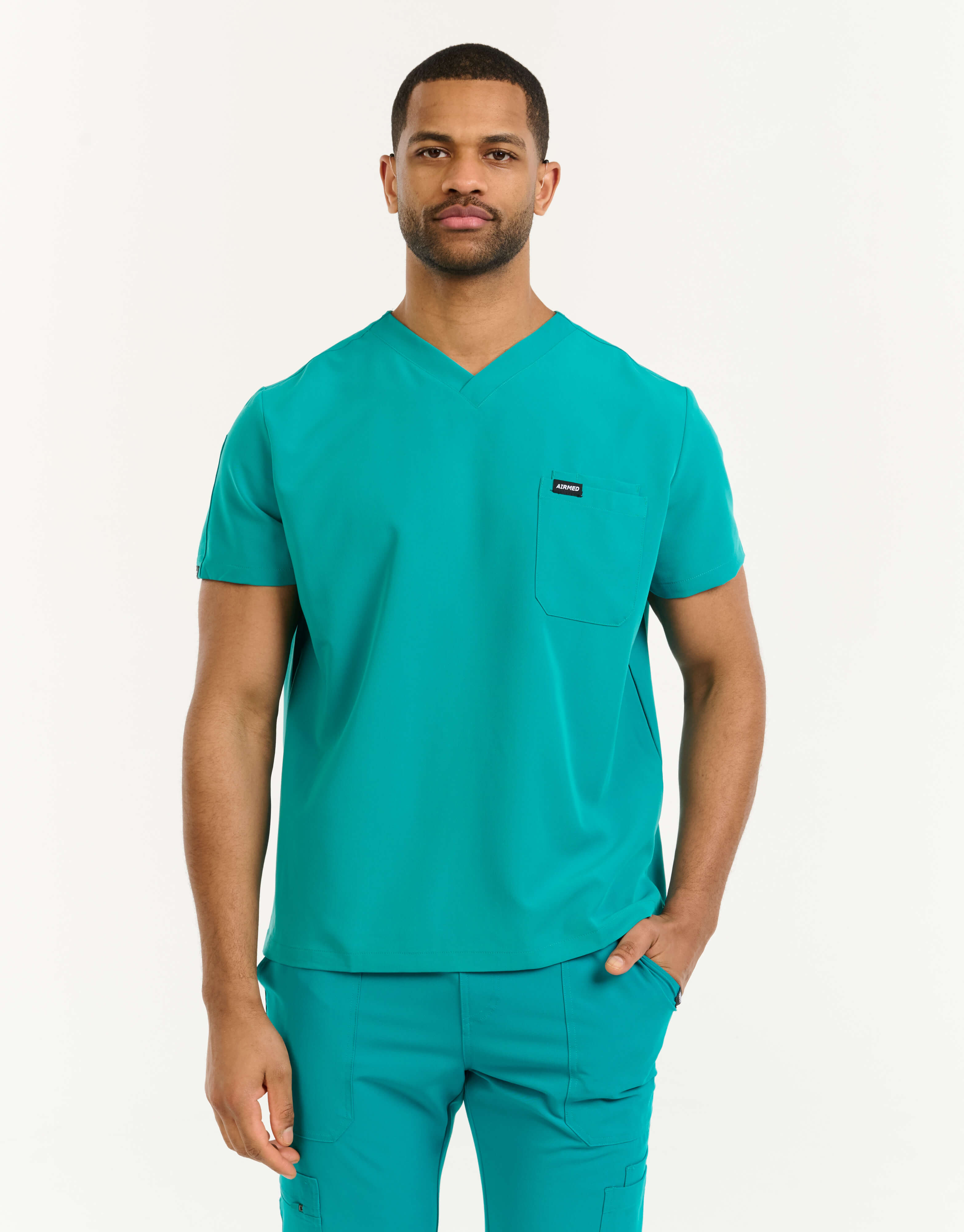 Essential V Neck Scrub Top - Sydney Teal