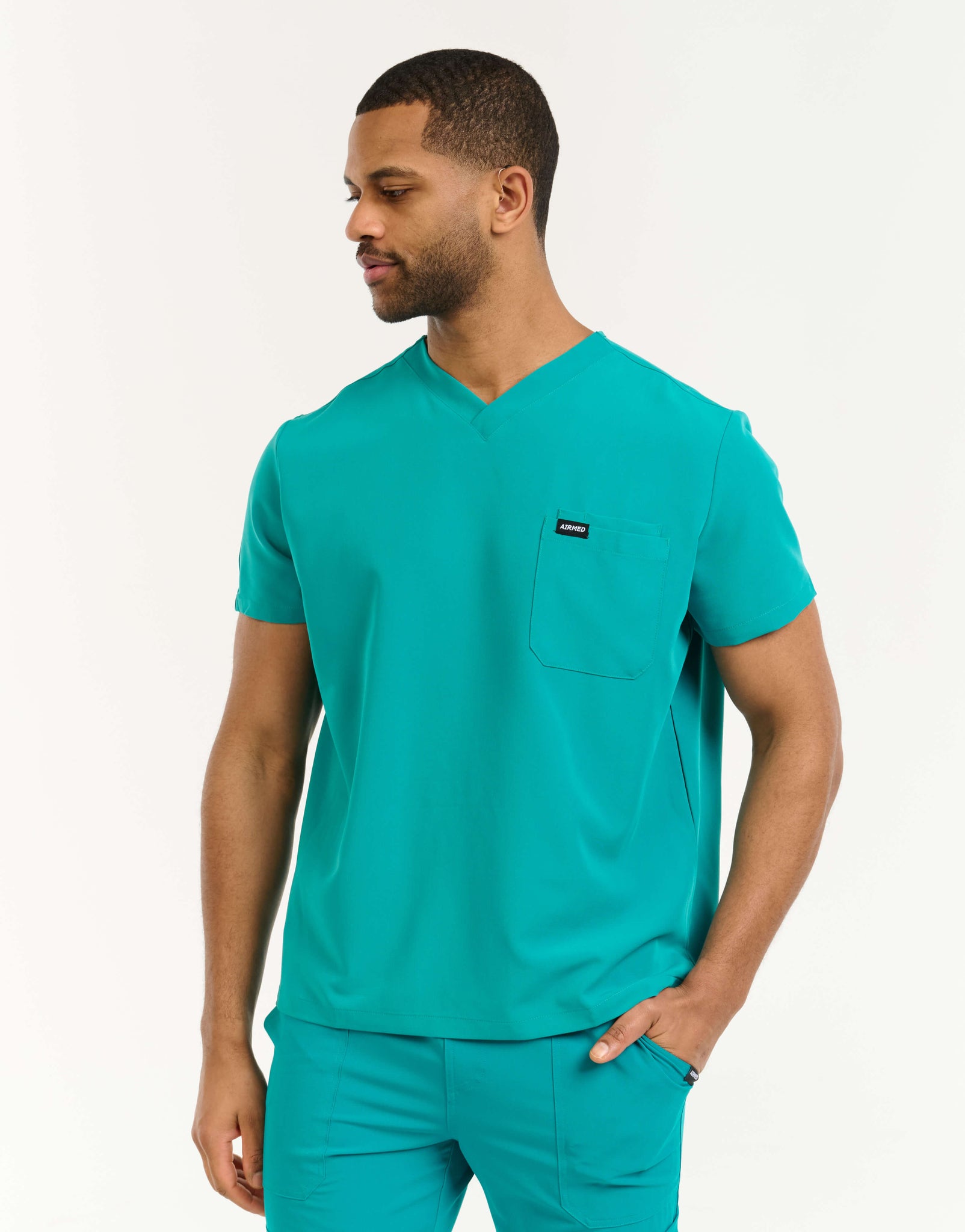 Essential V Neck Scrub Top - Sydney Teal