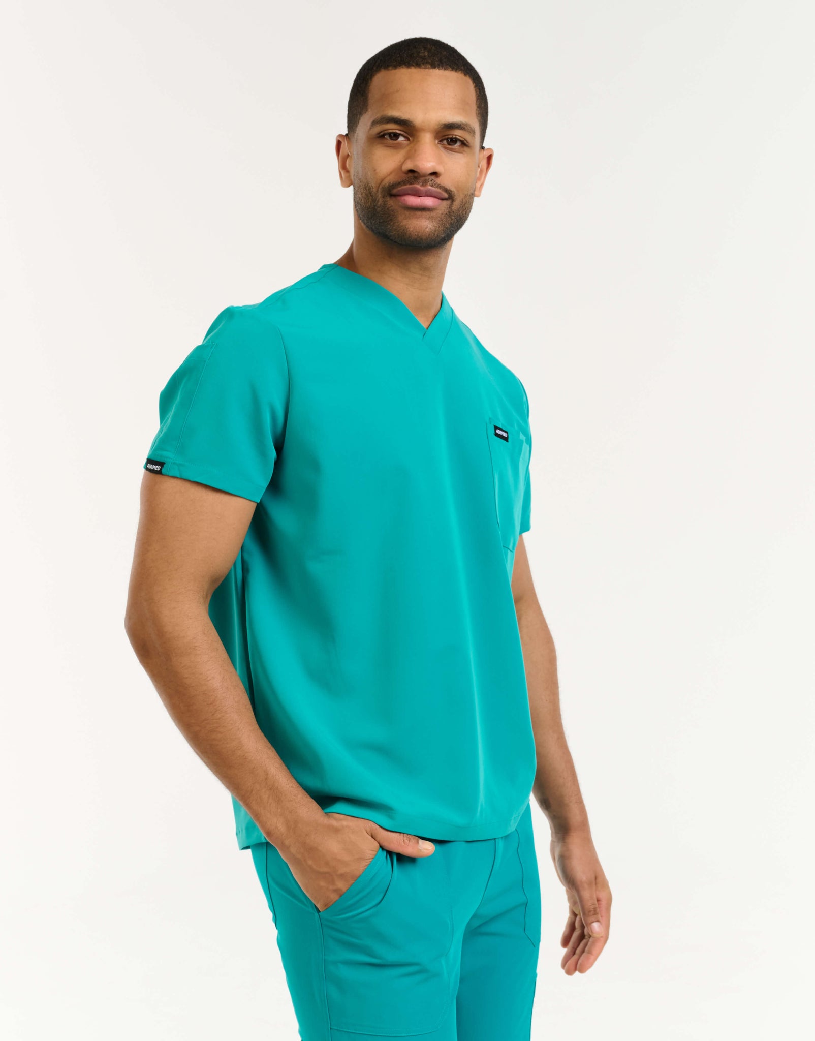 Essential V Neck Scrub Top - Sydney Teal