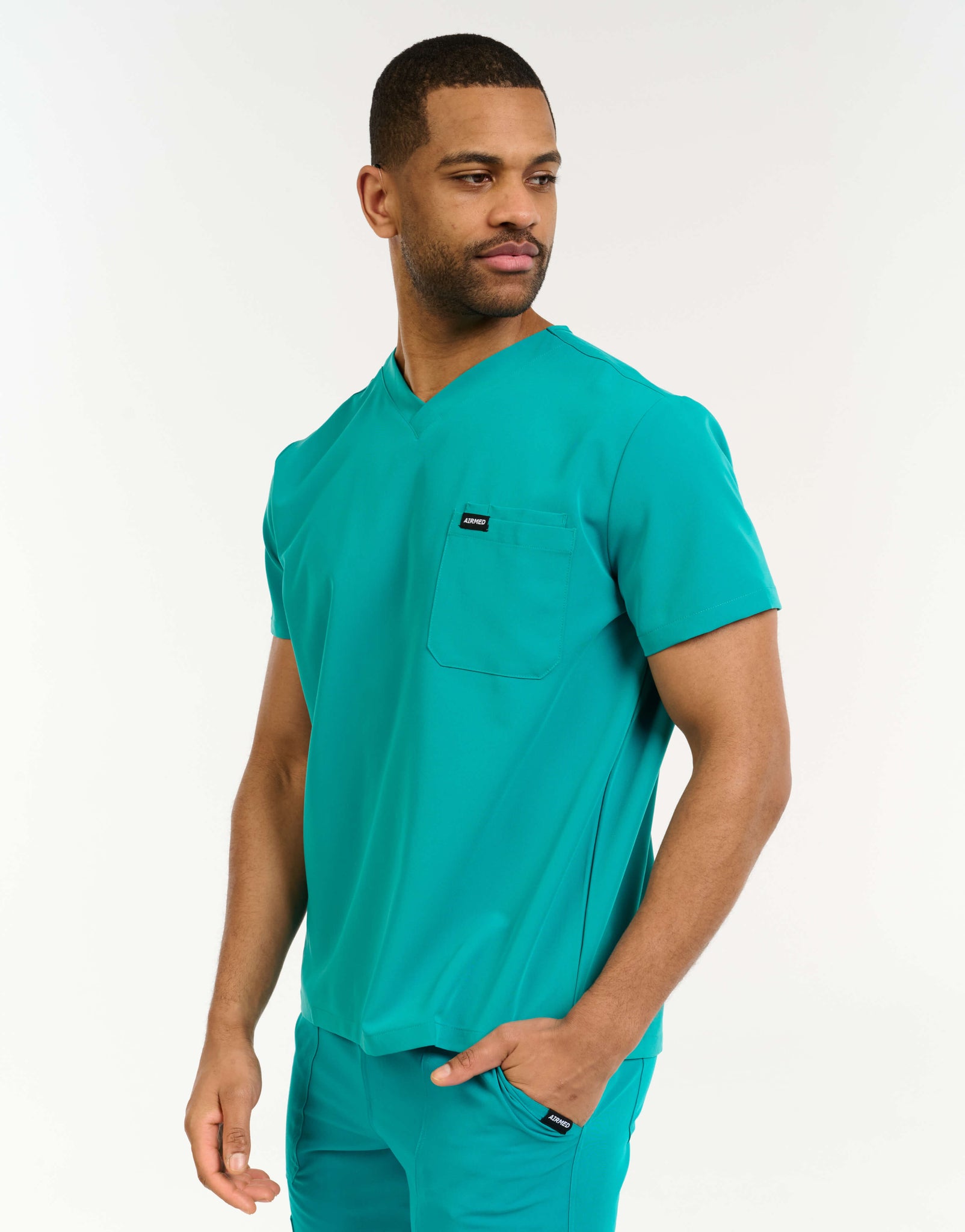 Essential V Neck Scrub Top - Sydney Teal