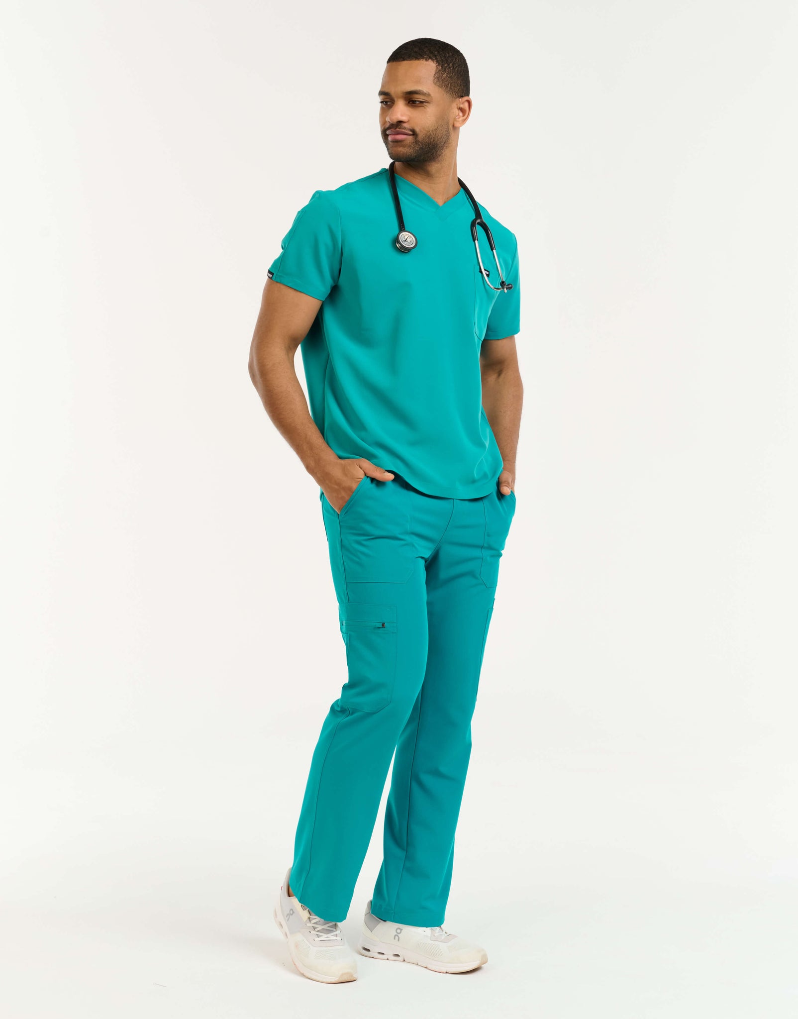 Essential V Neck Scrub Top - Sydney Teal