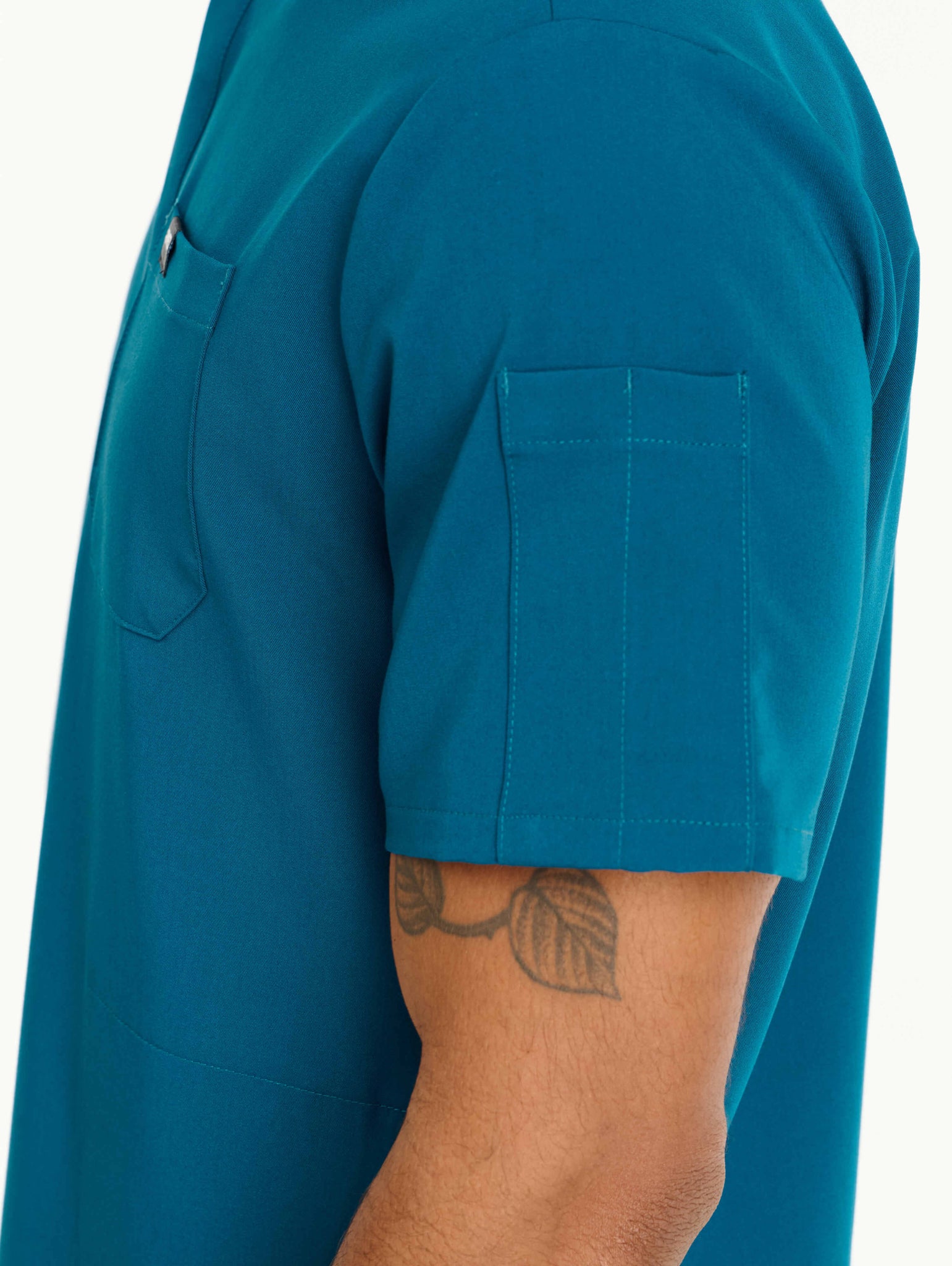 Aspire Mock Neck Scrub Top - Gibraltar Blue