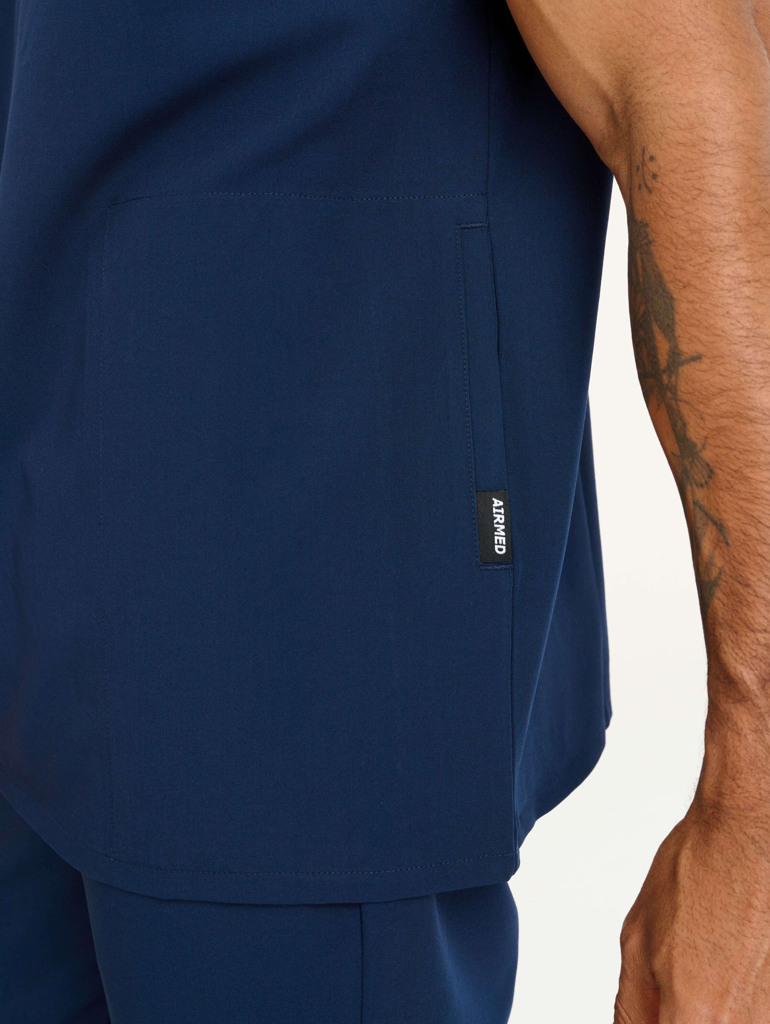 Aspire Mock Neck Scrub Top - True Navy