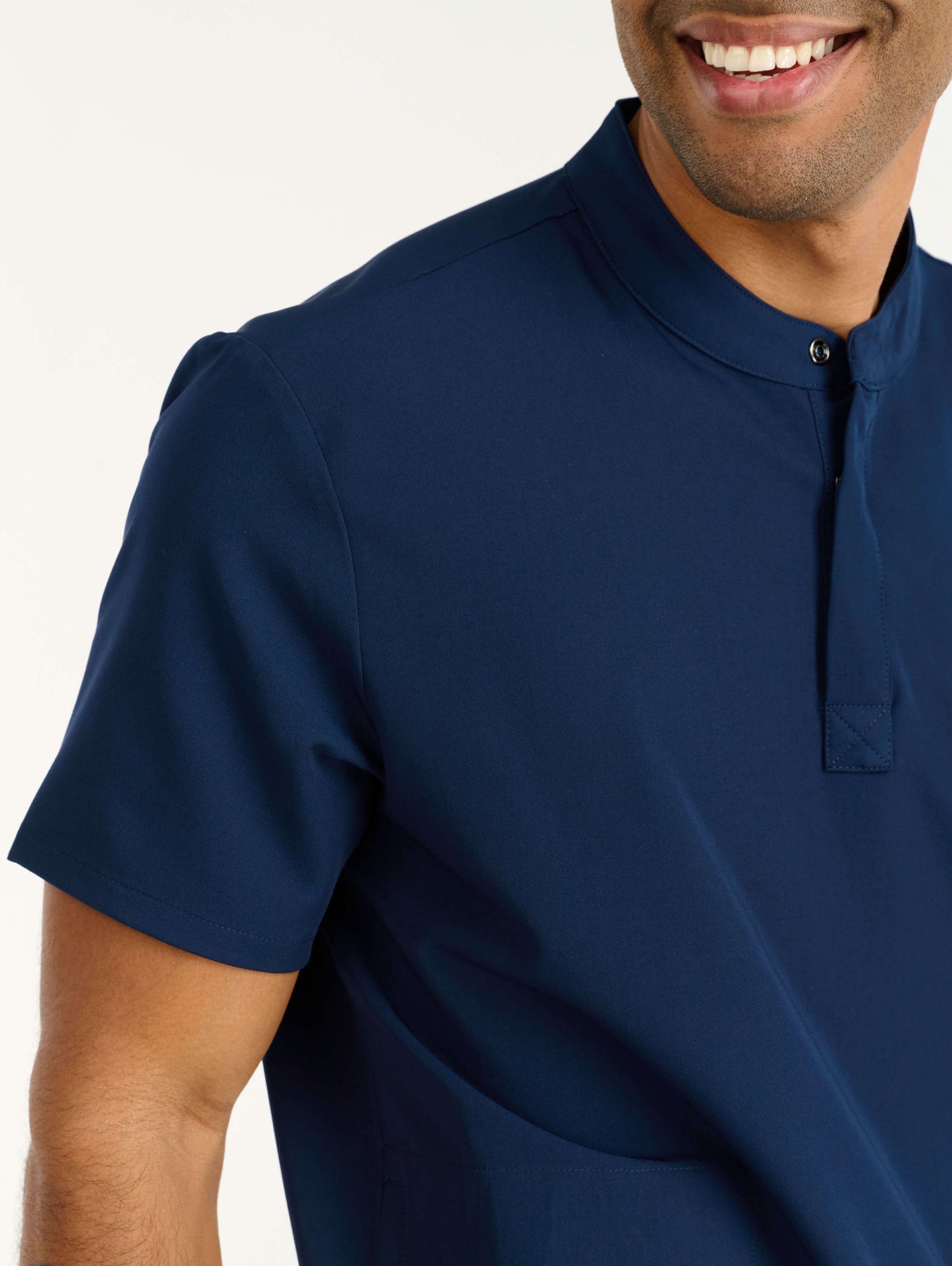 Aspire Mock Neck Scrub Top - True Navy