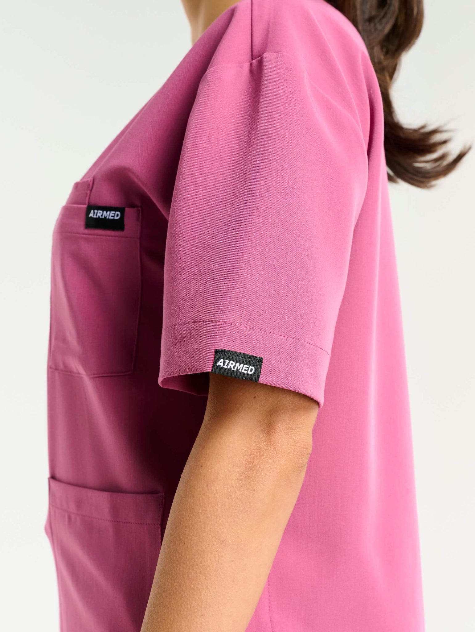 Essential Crewneck Scrub Top - Red Violet