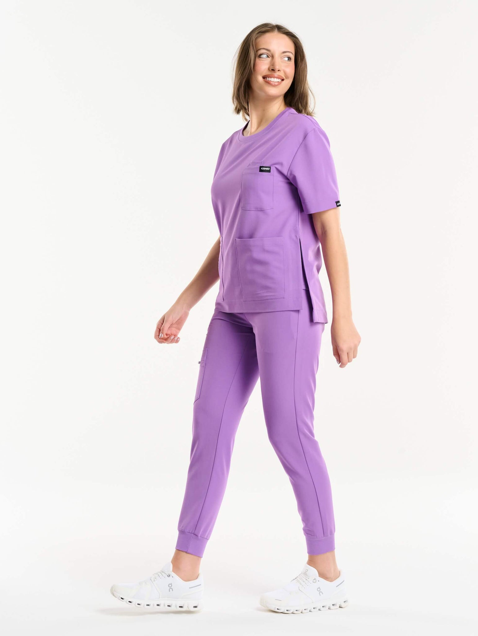 Essential Crewneck Scrub Top - Wisteria Purple
