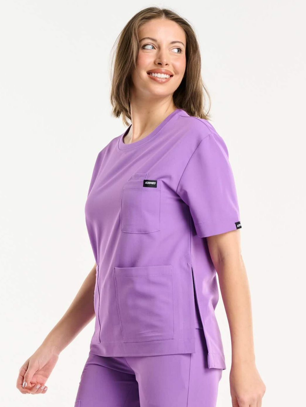 Essential Crewneck Scrub Top - Wisteria Purple