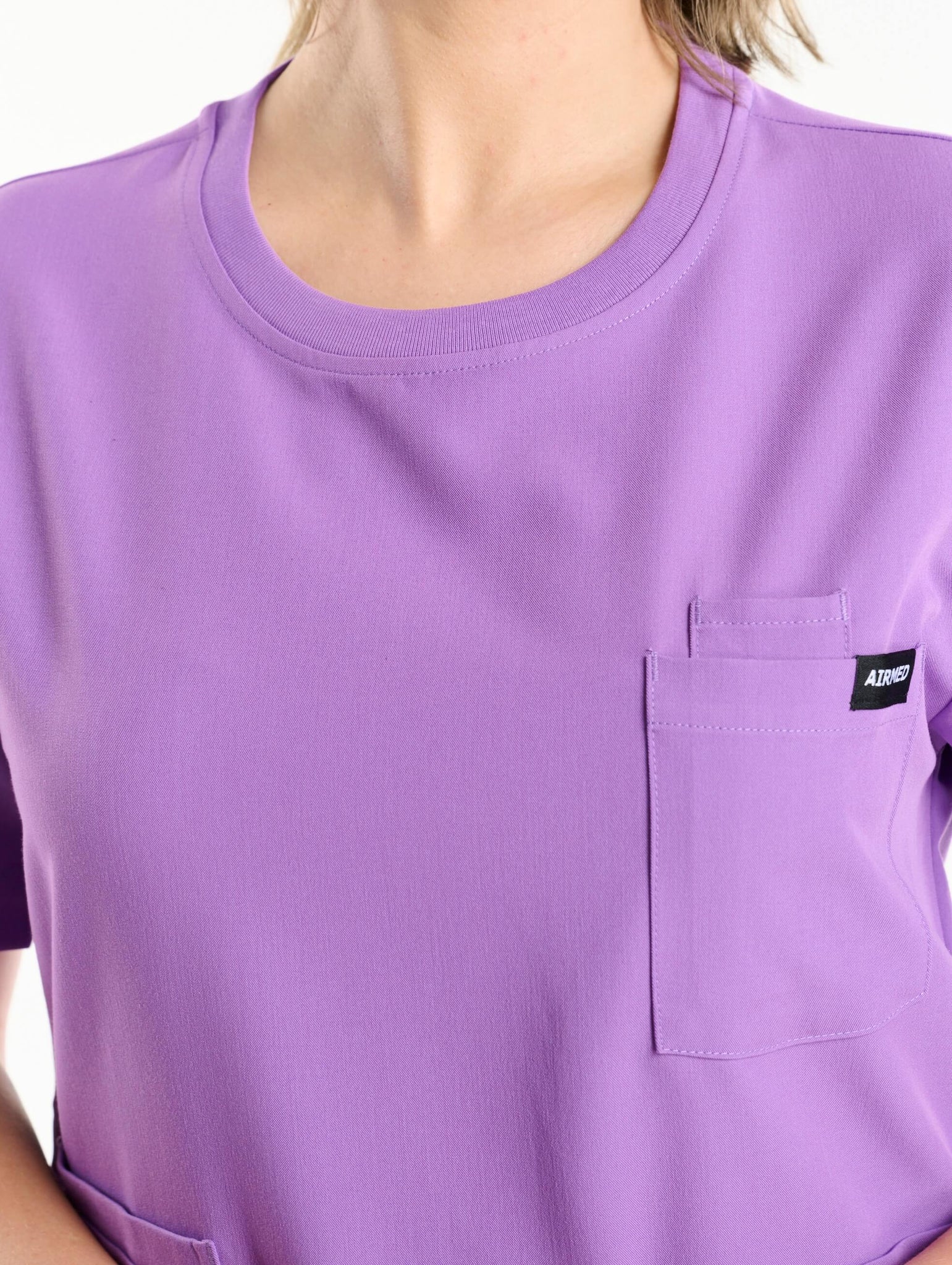 Essential Crewneck Scrub Top - Wisteria Purple
