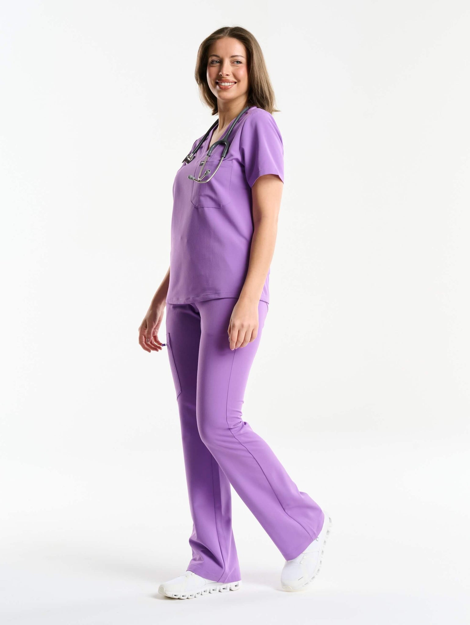 Essential Flare Scrub Pants - Wisteria Purple