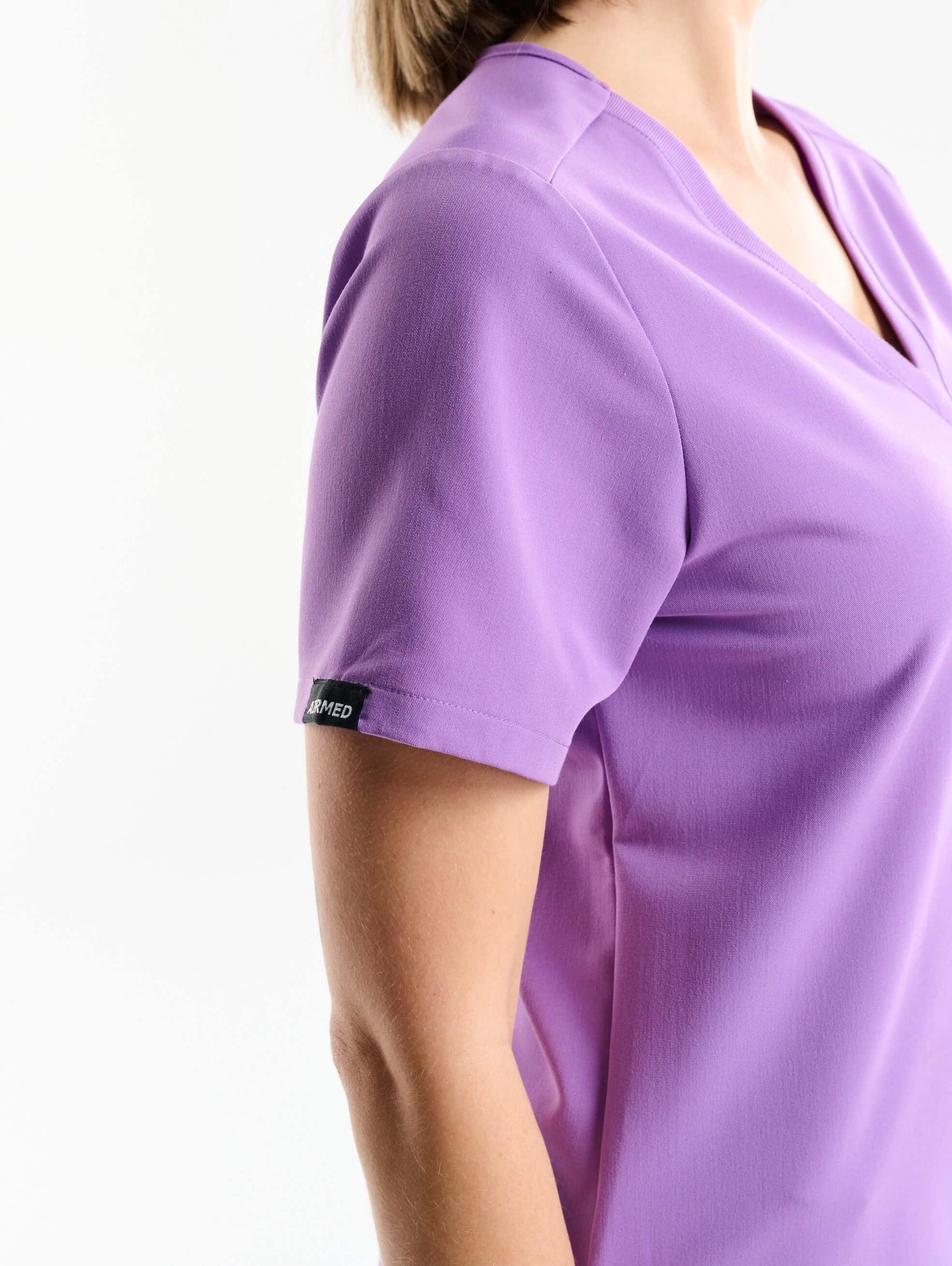 Essential One Pocket V Neck Scrub Top - Wisteria Purple