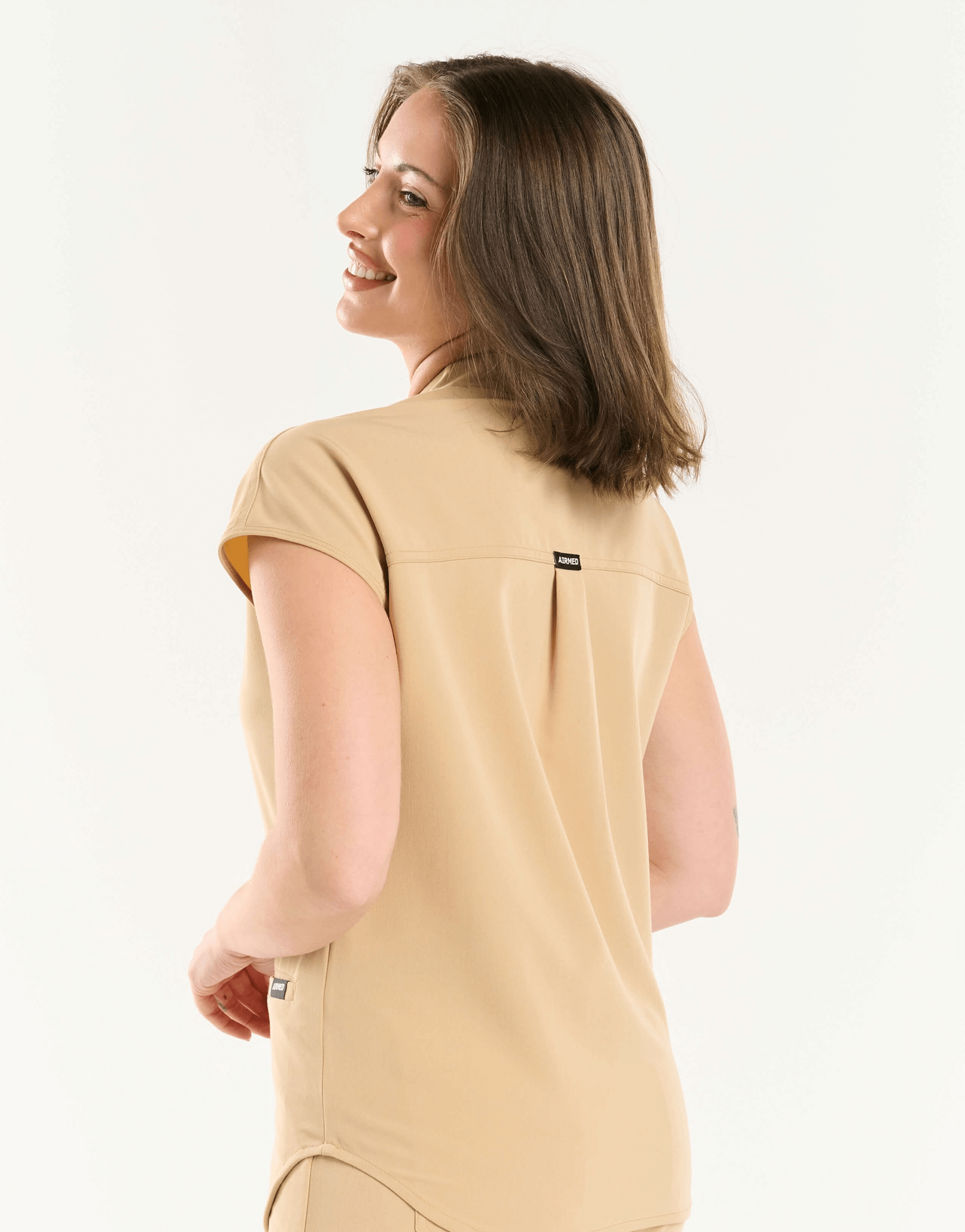 Apollo Scrub Top - Warm Sand