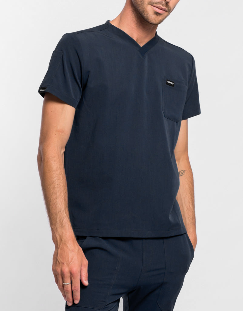 Essential V Neck Scrub Top - Midnight Navy