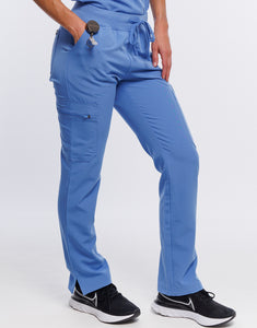 Essential Multi-Pocket Scrub Pants - Ceil Blue