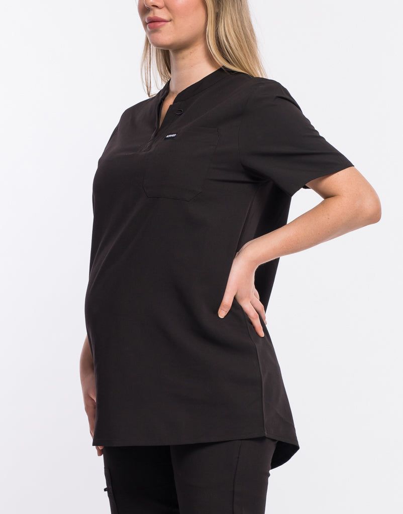 Essential Maternity Scrub Top - Black