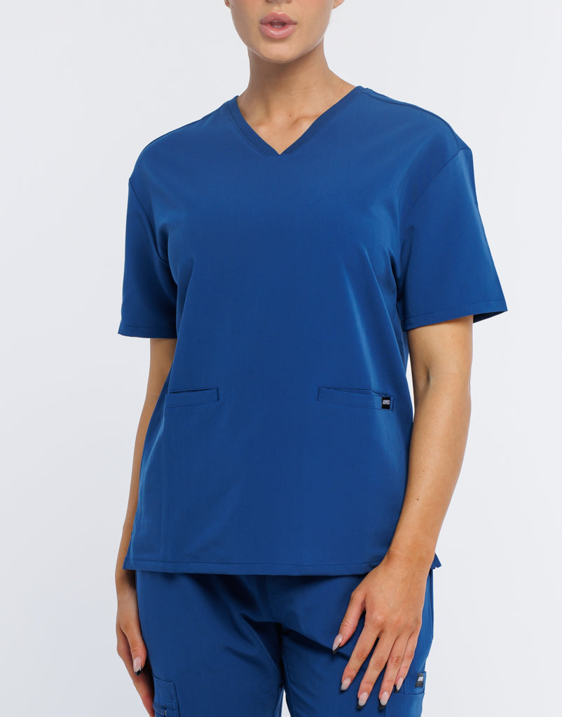 Essential V Neck Scrub Top - Royal Blue