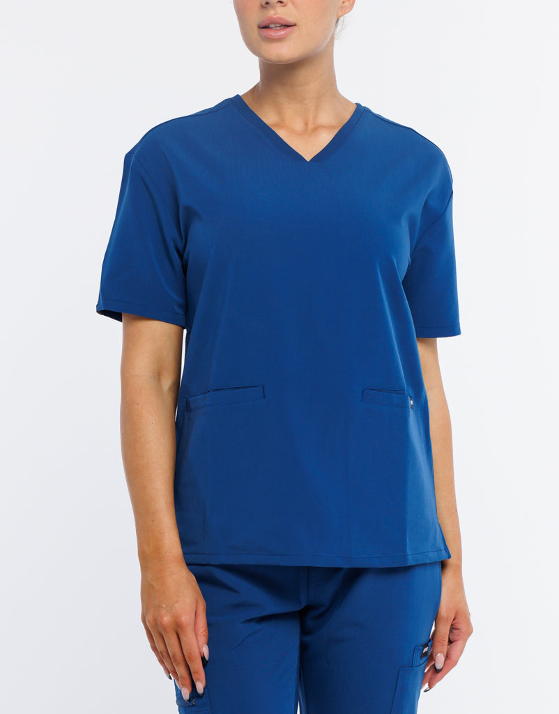 Essential V Neck Scrub Top - Royal Blue