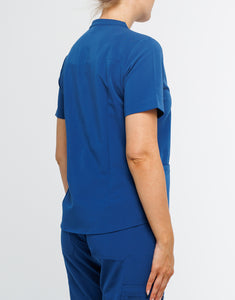 Full Button Scrub Top - Royal Blue