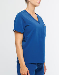 Essential One Pocket V Neck Scrub Top - Royal Blue