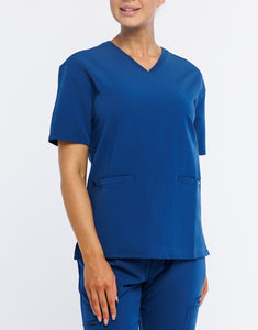 Essential V Neck Scrub Top - Royal Blue