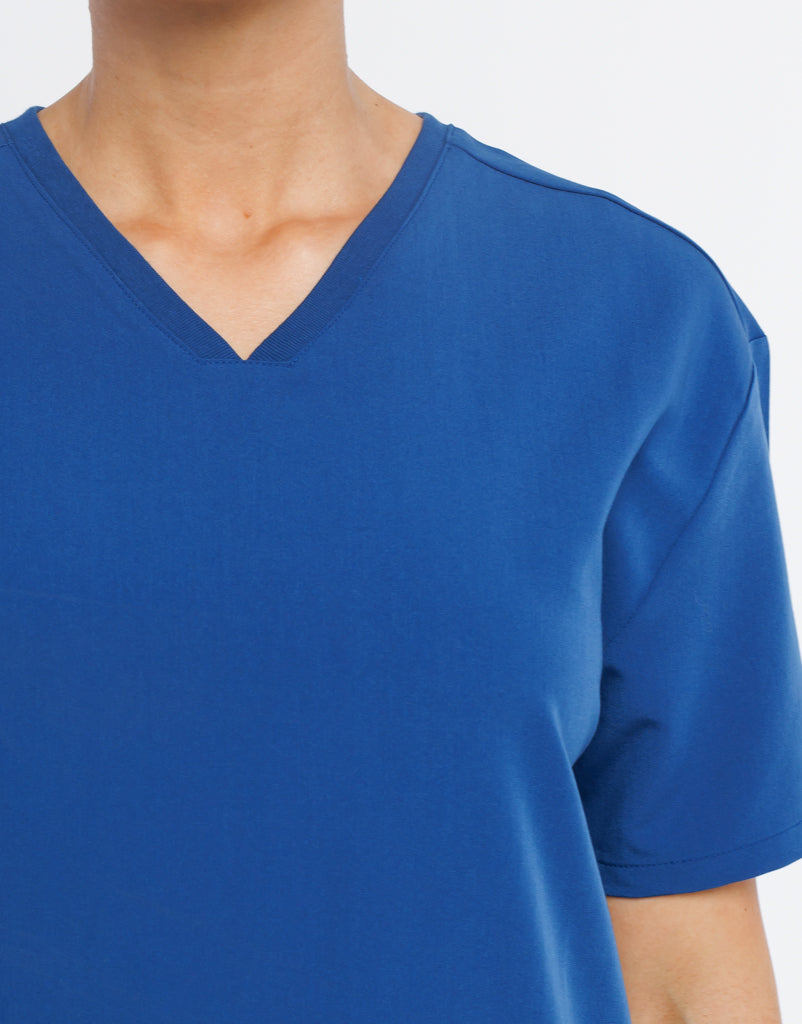 Essential V Neck Scrub Top - Royal Blue