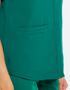 Full Button Scrub Top - Evergreen