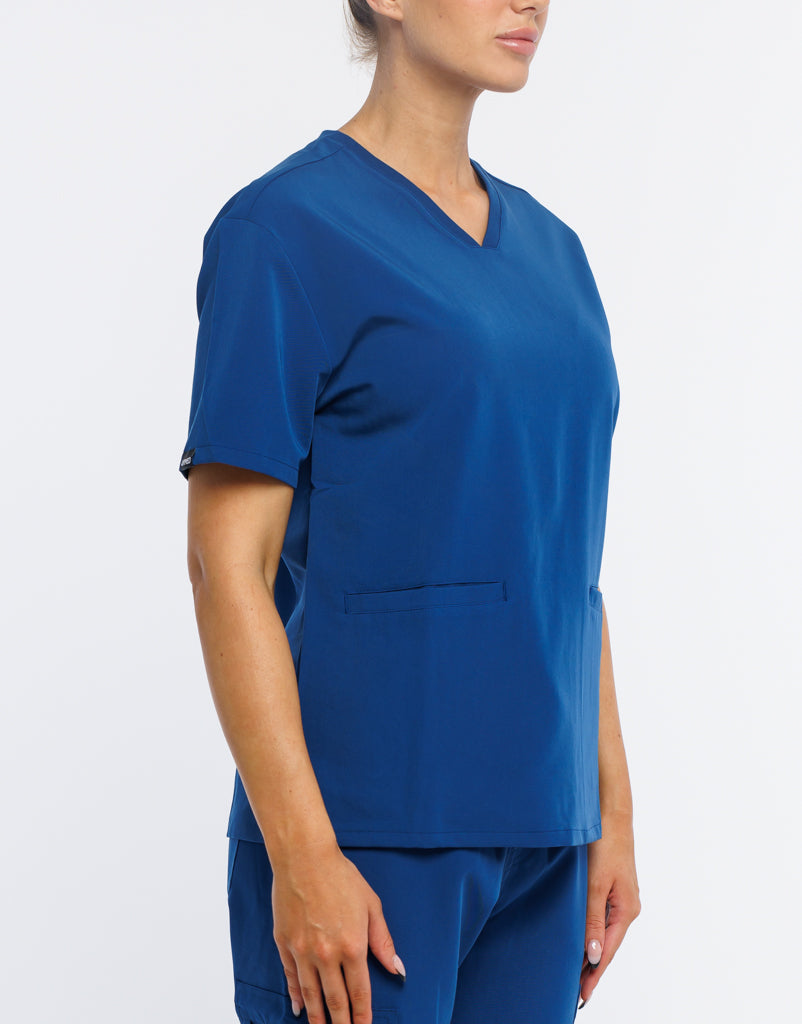 Essential V Neck Scrub Top - Royal Blue