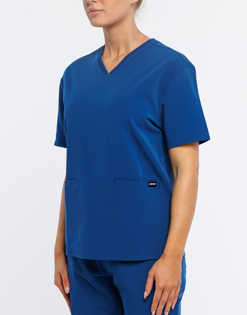 Essential V Neck Scrub Top - Royal Blue