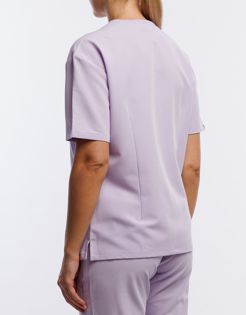 Essential V Neck Scrub Top - Pastel Lilac