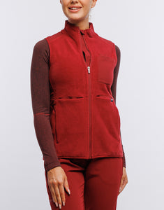 Essential Fleece Vest - Syrah Red