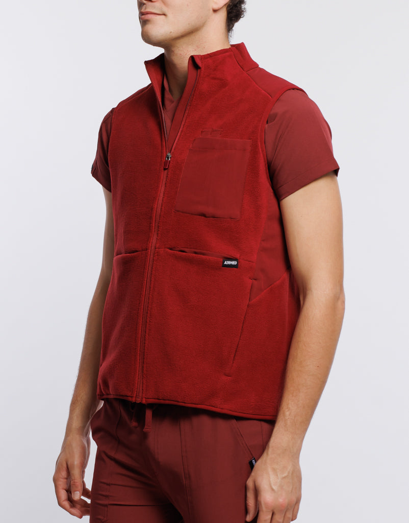 Essential Fleece Vest - Syrah Red