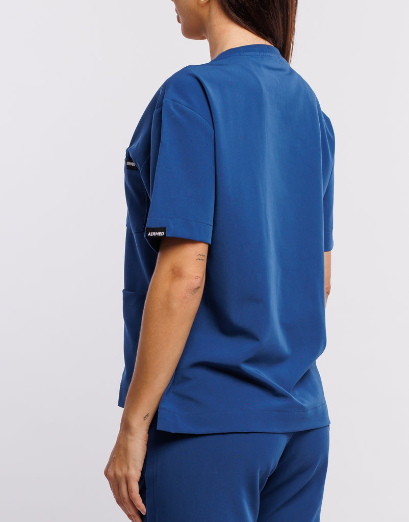 Essential Crewneck Scrub Top - Royal Blue