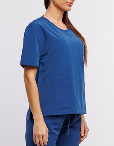 Essential Crewneck Scrub Top - Royal Blue