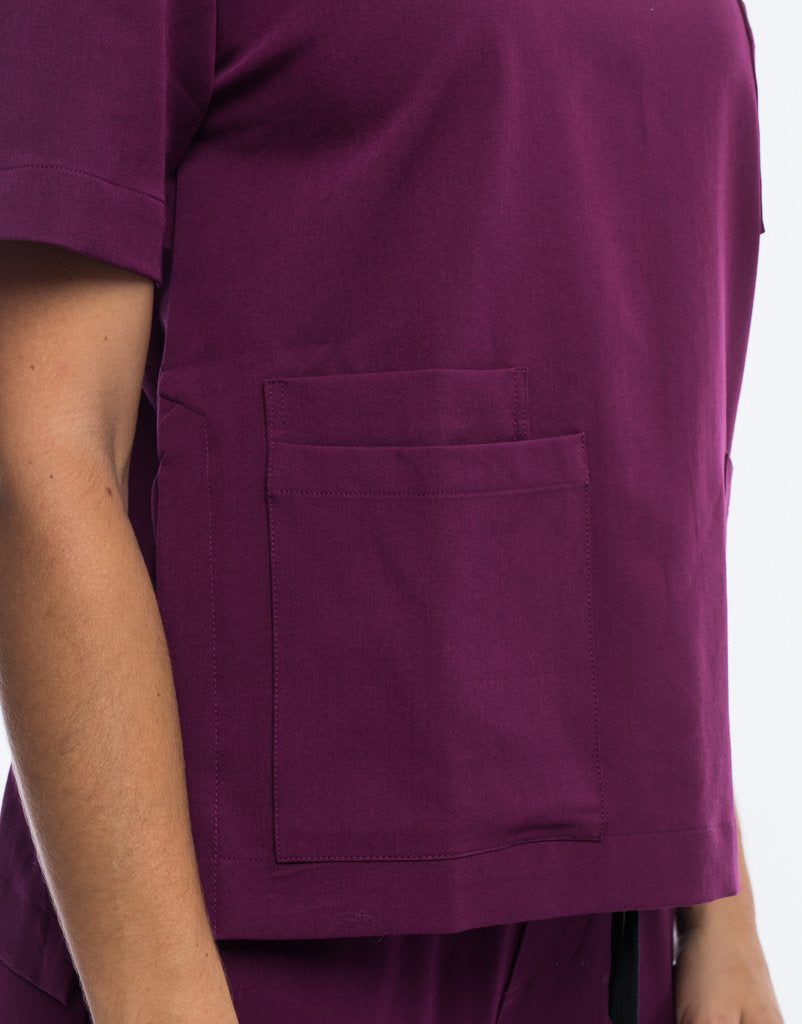 Essential Crewneck Scrub Top - Purple